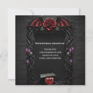Eternal Night Gothic Vampire Wedding Dark Romance Thank You Card