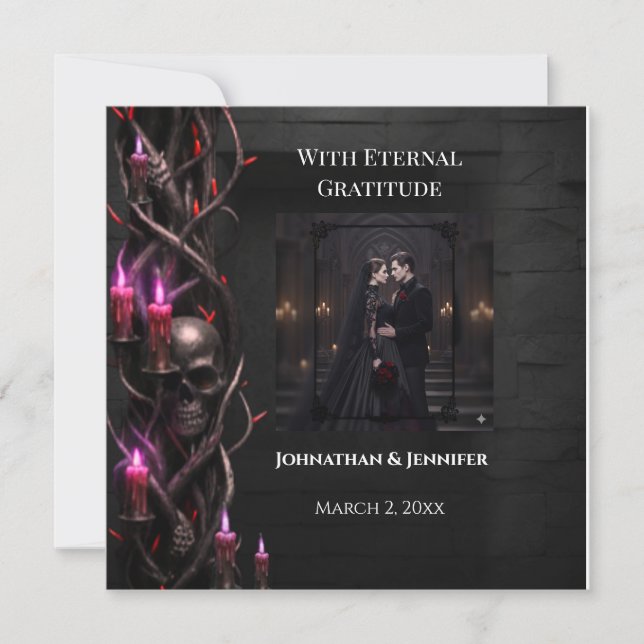 Eternal Night Gothic Vampire Wedding Dark Romance  Thank You Card (Front)