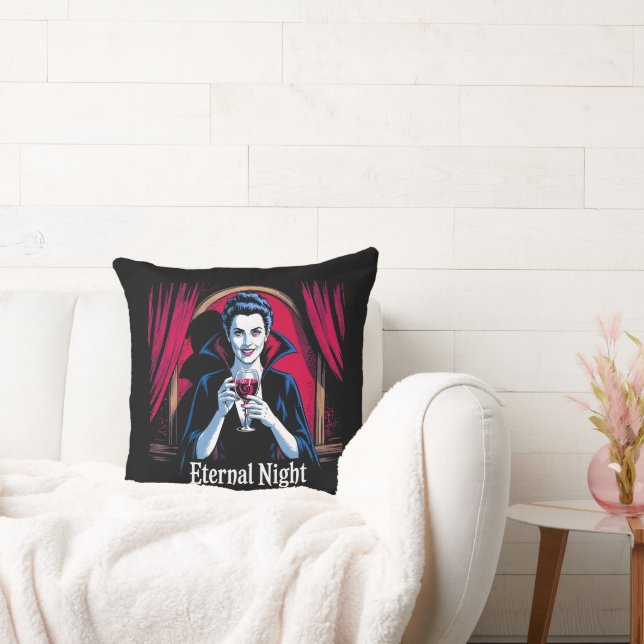 Eternal Night Vampire – Gothic Horror  Throw Pillow (Couch)