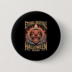 Eternal Nightfall Halloween Skull Pumpkin Button