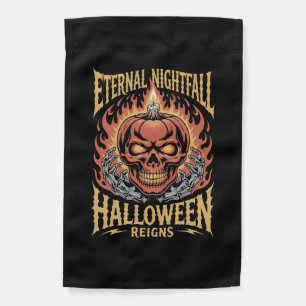 Eternal Nightfall Halloween Skull Pumpkin Garden Flag
