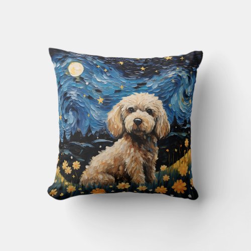 Eternal Nights Watchdog _ Vintage Watercolor in V Throw Pillow