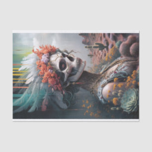 Eternal Princess Warrior, Native American Skull Tissue Paper