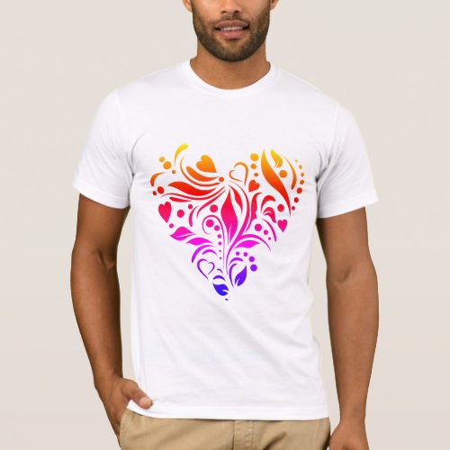 Eternal Pulse Heart Stencil Design T_Shirt