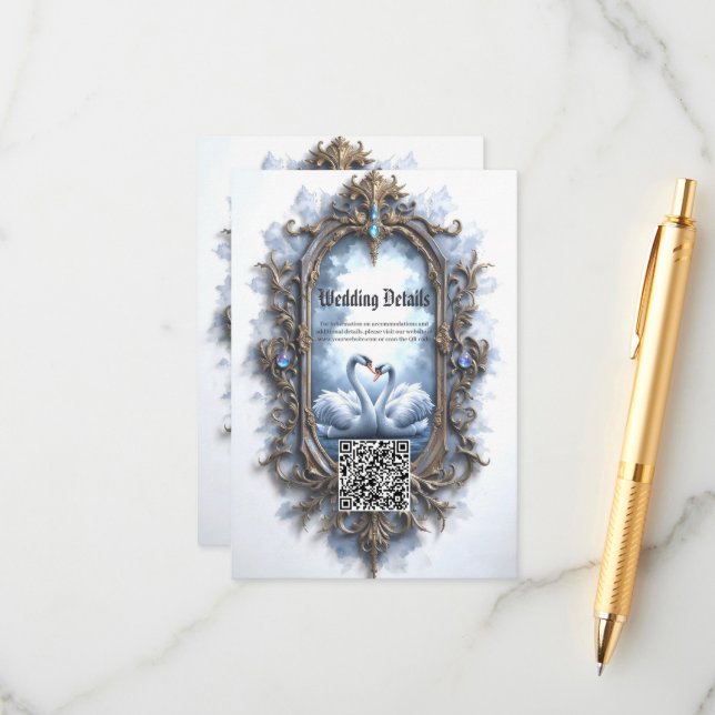 Eternal Reflection – The Swanheart Union.  Enclosure Card (Front/Back In Situ)