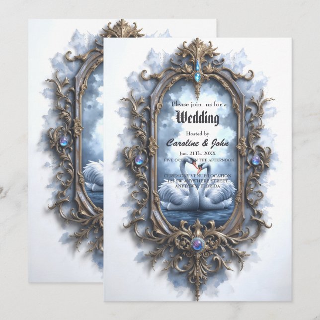 Eternal Reflection – The Swanheart Union.  Invitation (Front/Back)