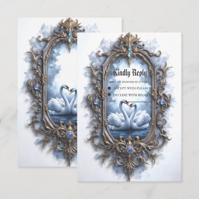 Eternal Reflection – The Swanheart Union.  RSVP Card (Front/Back)
