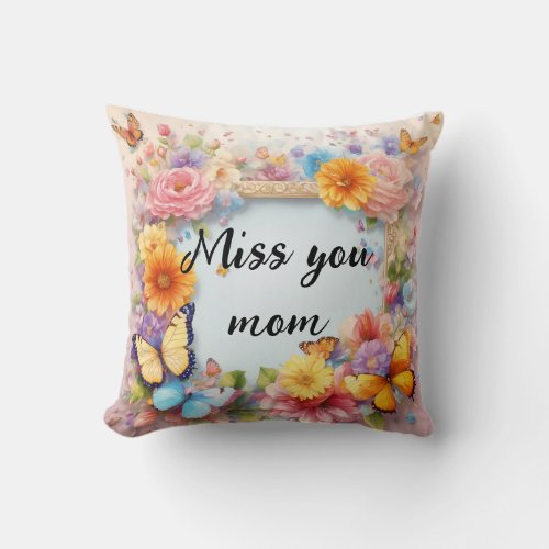 Eternal Remembrance Miss You Mom Cushion in Pure