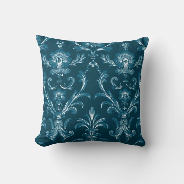 Eternal Romance Blue Throw Pillow (Front)