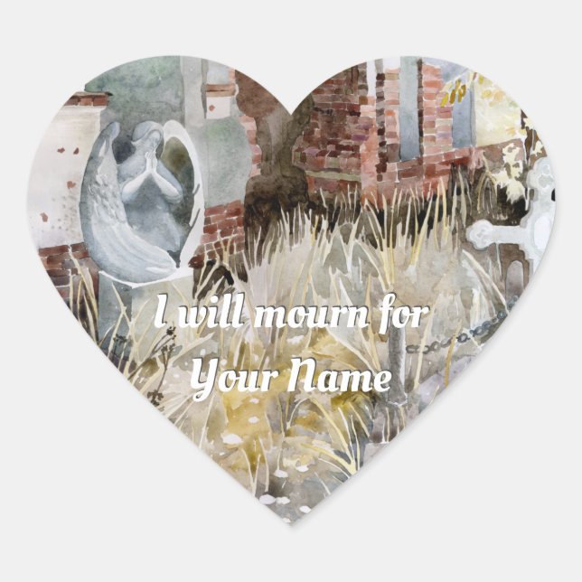 Eternal silence in the cemetery  heart sticker (Front)