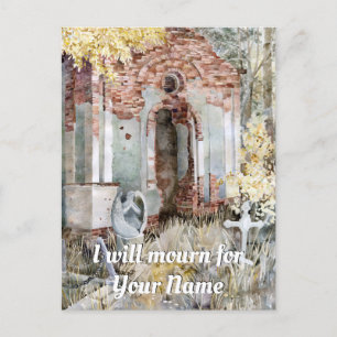 Eternal silence in the cemetery postcard