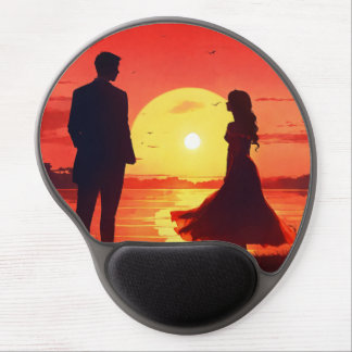 Eternal Silhouette: Sunset Romance Mouse Pad