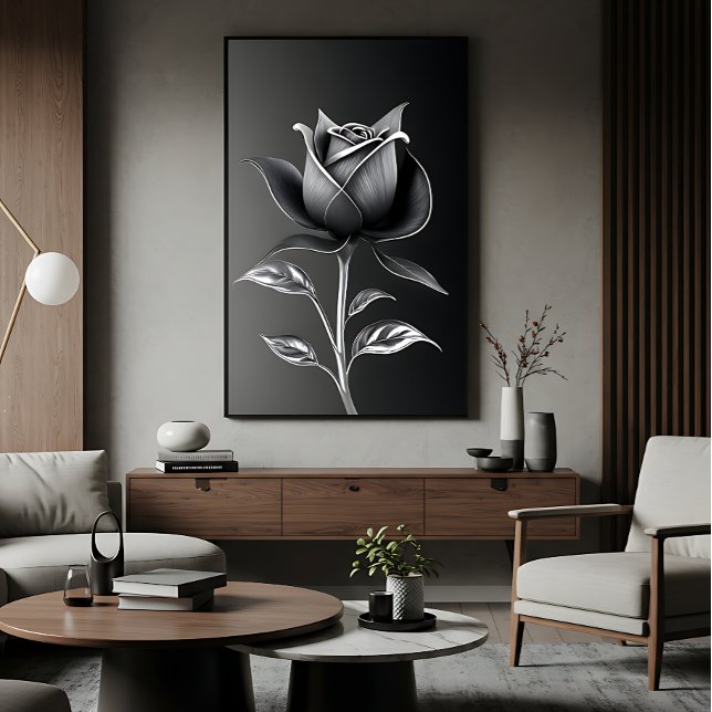 Eternal Silver Rose Canvas Print (Creator Uploaded)