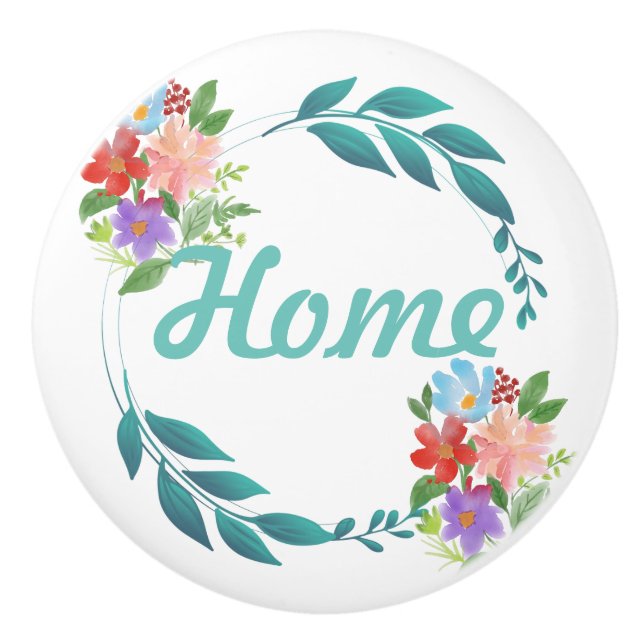 Eternal Spring Colors & Flowers Ceramic Knob (Front)