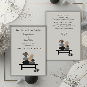 Eternal Stone couple Boho wedding invitation