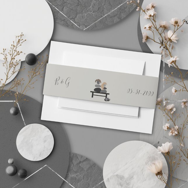 Eternal Stone couple Boho wedding  Invitation Belly Band (Creator Uploaded)