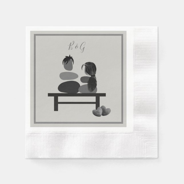 Eternal Stone couple Boho wedding  Napkins (Front)