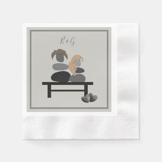Eternal Stone couple Boho wedding  Napkins (Front)