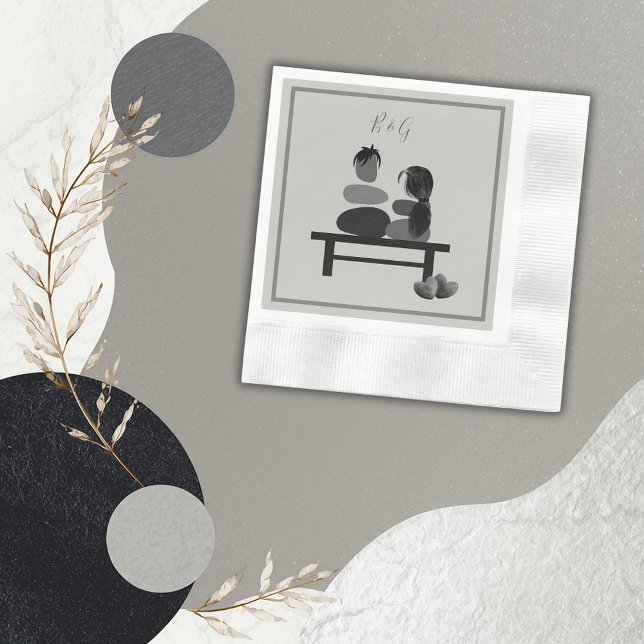 Eternal Stone couple Boho wedding  Napkins (Creator Uploaded)