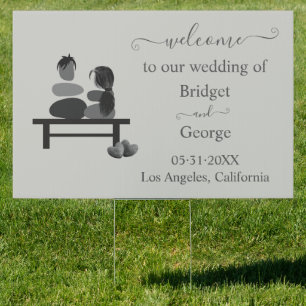 Eternal Stone couple Boho wedding welcome Sign