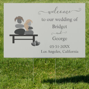 Eternal Stone couple Boho wedding welcome Sign