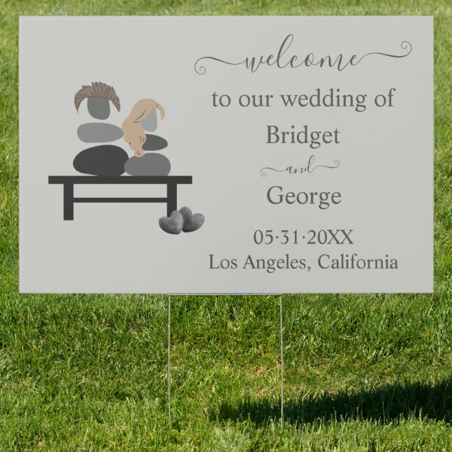Eternal Stone couple Boho wedding welcome Sign (Insitu)