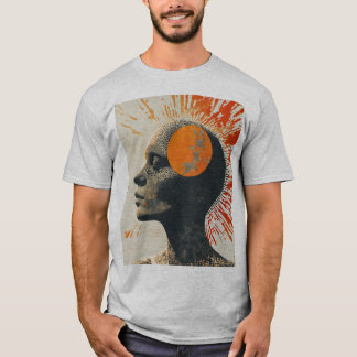 "Eternal Sun: Memento Mori Halftone Collage T-Shir T-Shirt
