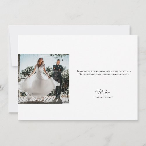 Eternal Thanks Elegant Calligraphy Wedding Thank  Thank You Card