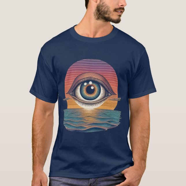 Eternal Vision: Surreal Ocean Sunset T-Shirt (Front)