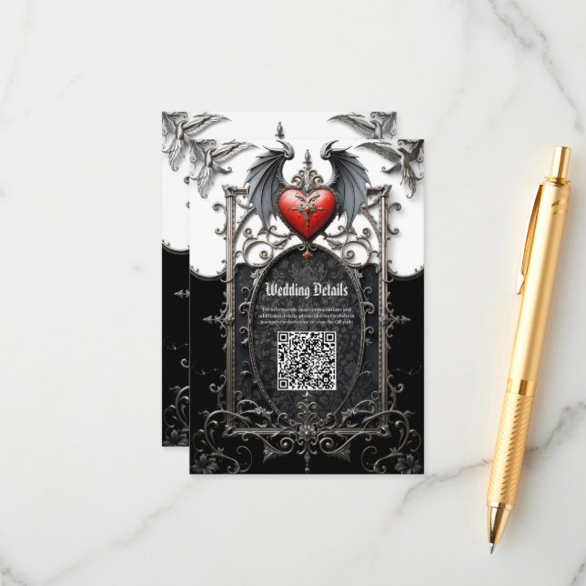 Eternal Vows Beneath Midnight Wings. Enclosure Card (Front/Back In Situ)