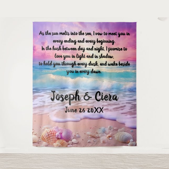 Eternal Vows by the Sea – Beach Wedding Backdrop (Front)