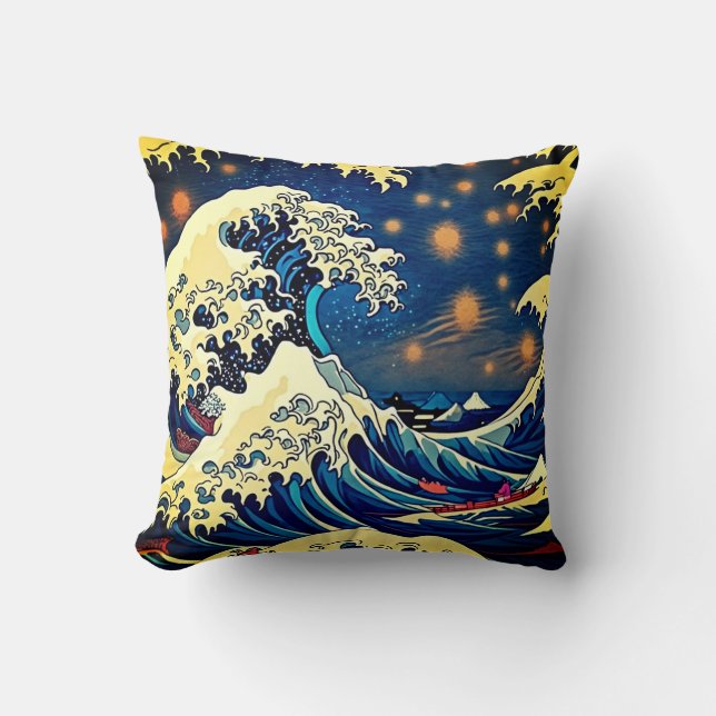 Eternal Wave Throw Pillow (Front)