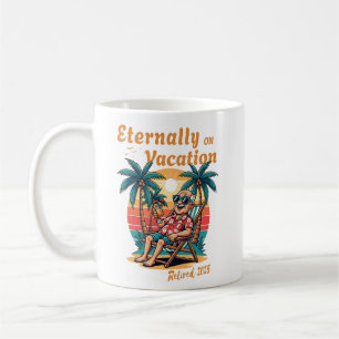 Eternally on Vacation Retro Retirement 2025 Coffee Mug