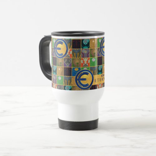 Eternals Costume Grid Pattern Travel Mug