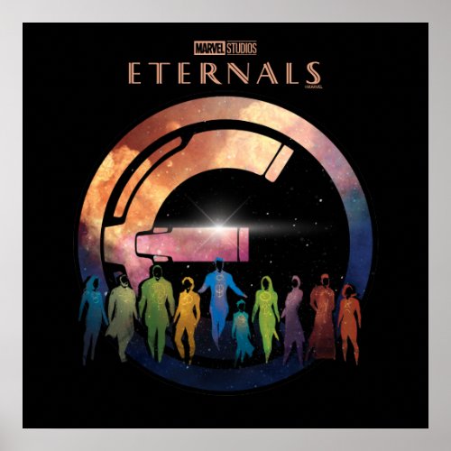Eternals Galaxy Watercolor Badge Poster