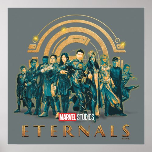 Eternals Group Painted Illustration Poster