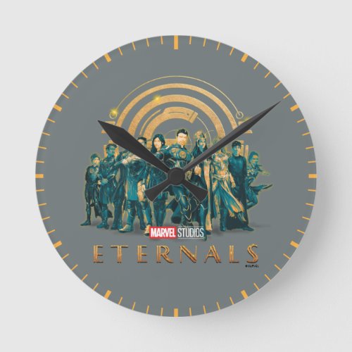 Eternals Group Painted Illustration Round Clock