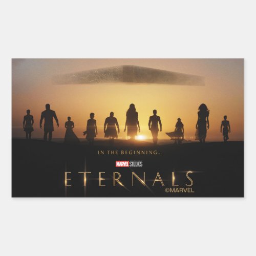 Eternals Sunrise Silhouette Theatrical Poster Rectangular Sticker