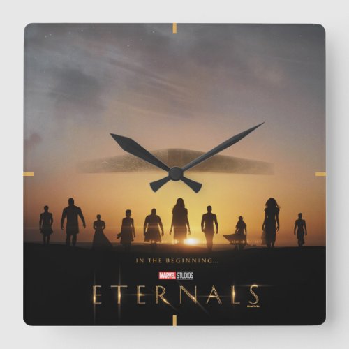 Eternals Sunrise Silhouette Theatrical Poster Square Wall Clock