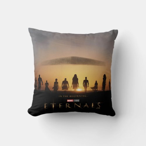 Eternals Sunrise Silhouette Theatrical Poster Throw Pillow
