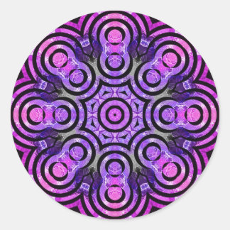 Eternity Eight Energy Groovy Purple Mandala Classic Round Sticker