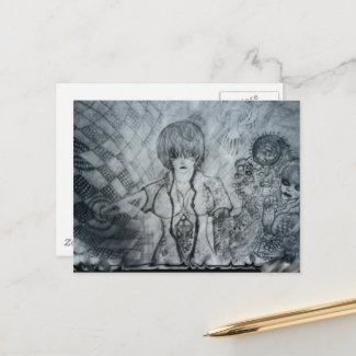 eternity girl from surrealism world postcard