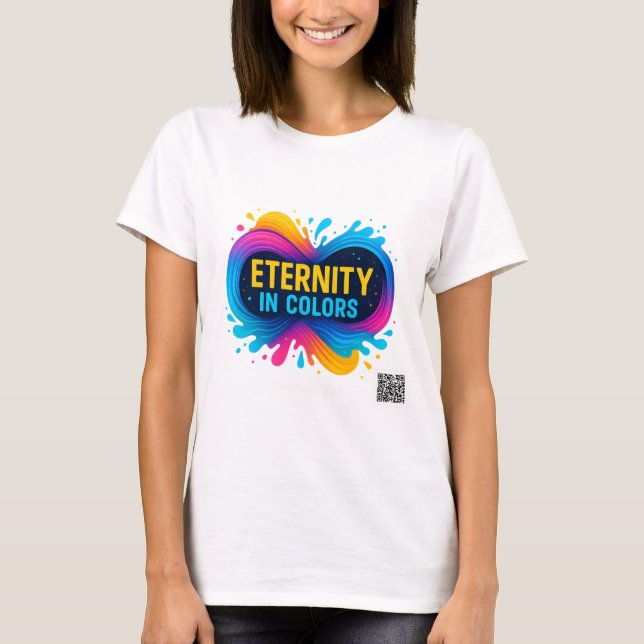 Eternity in Colors Vibrant Infinity Artwork T-Shirt (Front)