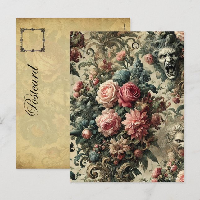 Eternity is Often Enough – Gothic Floral Design Holiday Postcard (Front/Back)