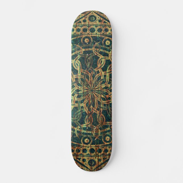 Eternity Mandala Weathered Skateboard Deck (Front)