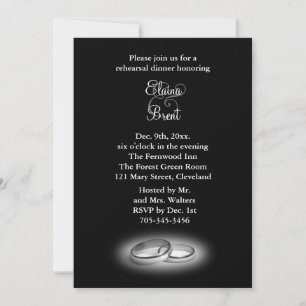 Eternity Rehearsal Dinner (black) Invitation