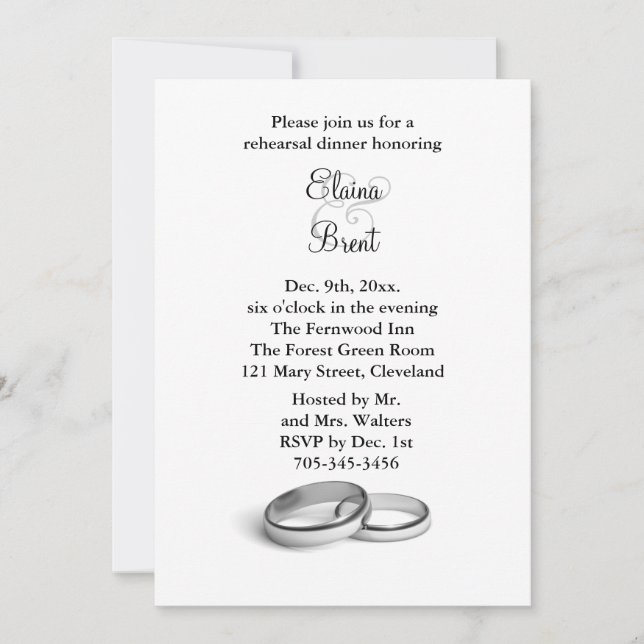 Eternity Rehearsal Dinner Invitation (Front)