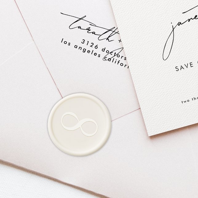 Eternity Stylish Custom Wedding Pearl White Wax Seal Stamp (Creator Uploaded)