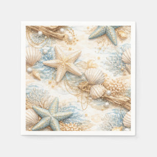 Eterntal Tides Coastal Watercolor Beach Wedding Napkins