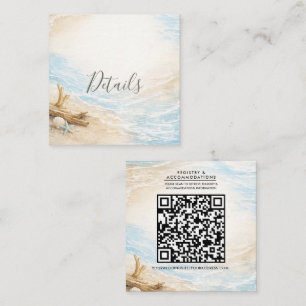 Eterntal Tides Coastal Watercolor Beach Wedding Square Business Card